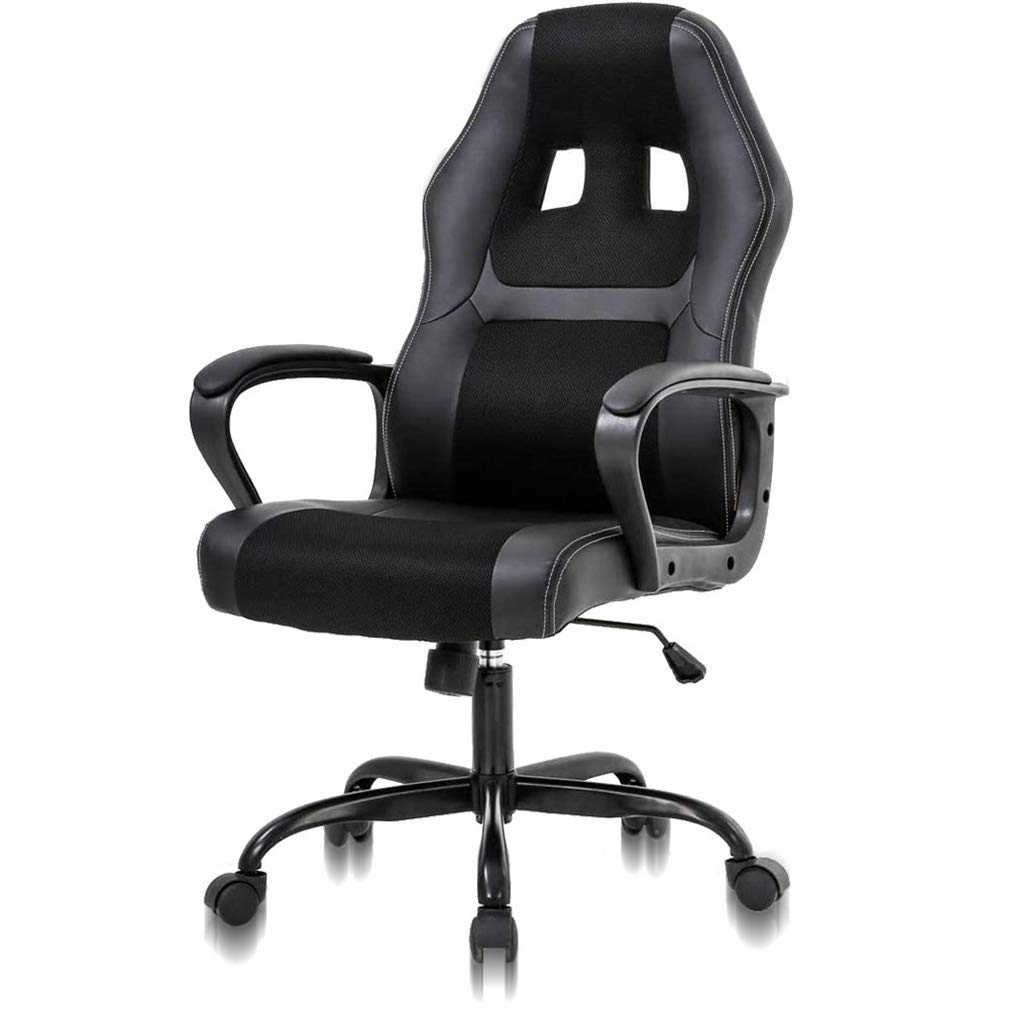 Silla de Oficina, Escritorio para Juegos, Silla para Juegos de Carreras, Silla para Videojuegos de Oficina de Carreras ergonómica para Juegos de PC, Silla de Carreras de Cuero PU para Sillas de Juegos