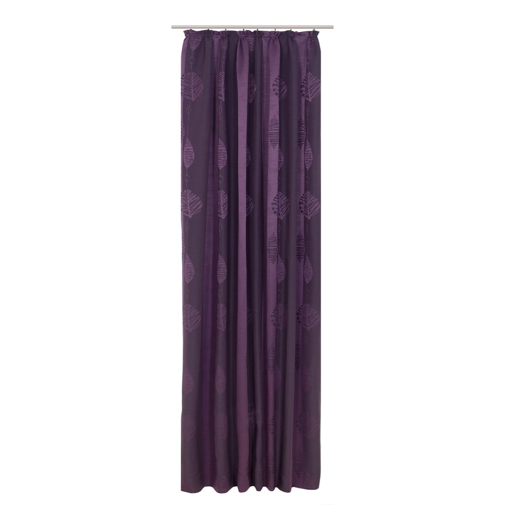 Wirth Ilse Curtain with Gathering Tape, Polyacrylic, Lilac, 175 x 135 cm
