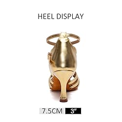 DKZSYIM Women's Satin Latin Dance Shoes