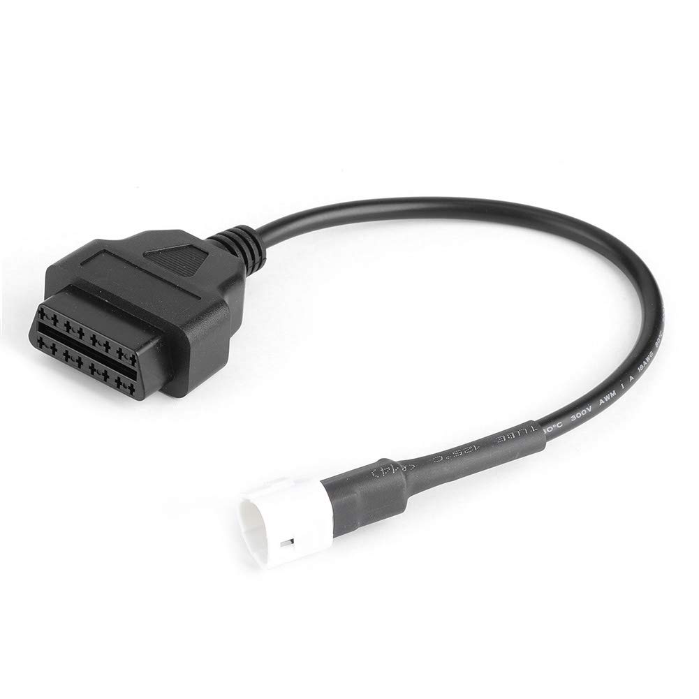 Motorcycle 3pin OBD Diagnostic Cable, 3 Pin to OBD2 Cable Connector Scanner for X-MAX N-MAX MT-125