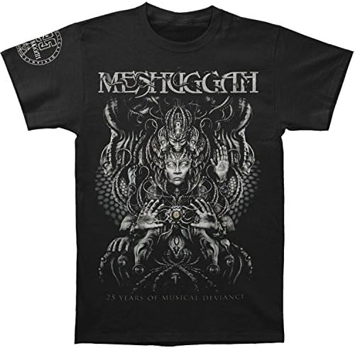 JEIIOS Meshuggah Men39;s 25 Years Of Musical Deviance Dates T-shirt Black Medium