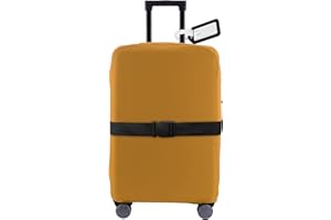RainVillage Travel Luggage Cover Suitcase Protector Scratch-Resistant Fit 19-31 Inch Suitcase, Not Included Suitcase (Turmeric, M(24-25 inch))