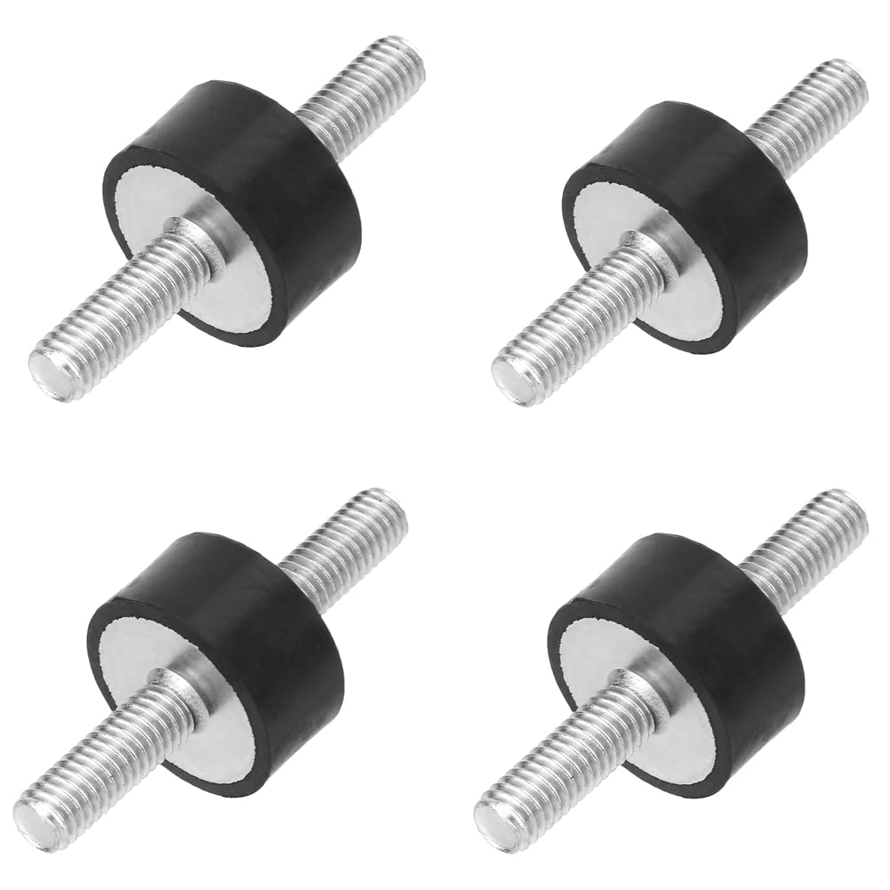 Fafeicy 4PCS M6 Rubber Shock Absorber Studs Anti Vibration Bobbins for Air Compressor Pump Garage Motor Boat Car Silent Block Mounting Isolators