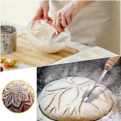 Bread Making Tools Kit of Dough Whisk, Bread Blade, Scraper Scoring