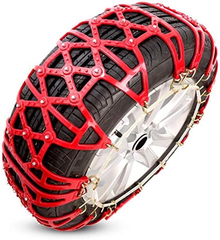車のホイールタイヤスノーチェーン マウント緊急トラクションへの容易なポータブルタイヤのスノーチェーンアンチスキッド 車の滑り止め緊急スノータイヤチェーン Color Red Size 165 65 R13 Ospacp Org Ar