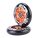 GRAVITI One Pair 100mm Pro Stunt Scooter Wheels with ABEC-9 Bearings CNC Metal Core (2pcs) (Orange)