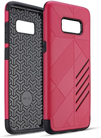 Slim Armor Galaxy S8 Plus Case with Dual Layer (PC hard cover over soft TPU) - 1 Year Warranty delivers 100% satisfaction (Red on Black color)