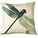 HomeTextilesArt 18 X 18 Inch Cotton Linen Retro Vintage Home Decorative Indoor/Outdoor Throw Cushion Cover / Pillow Sham Dragonfly