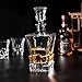 KANARS Whiskey Decanter Set - 25 Oz Crystal Liquor Decanter Carafe with 4 Rock Glasses 9 Oz For Bourbon, Scotch, Vodka, Rum or Whisky - Gift for Men Dad Husband Brother Adult Groomsmen - 5 Piece