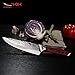 KBK Kitchen Cooking Chef Knife 8 Inch Hammer Finished Blade Full Tang Red Pakka Wood Handle High Carbon Japanese Stainless 58HRC Super Sharp Edged