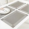 Panngu-Modern-Placemats-Set-of-6-Premium-Table-Place-Mat-with-6x-Placemats6x-Coasters-Heat-Resistant-Washable-445X30cm-Simple-Silver-Grey Panngu Modern Placemats Set of 6, Premium Table Place Mat with 6x Placemats+6x Coasters Heat Resistant Washable, 45X30cm…