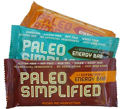 Paleo Simplified Energy Bars, 6 Pack, Raw Vegan Snacks, Variety Pack