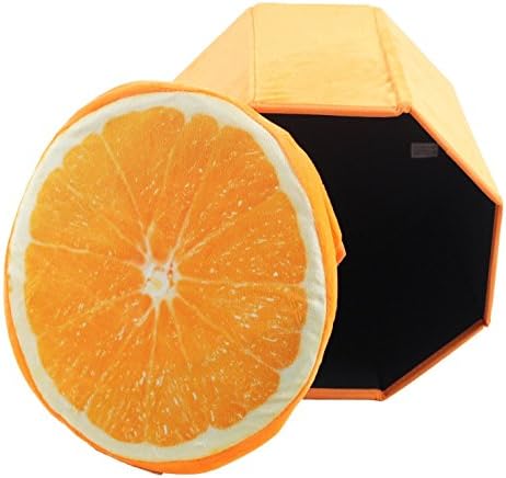 Orange 3d Seat Storage Cube Footstool Stool Lovely Fruit Ottoman Stool, Cute Cartoon Design ,looks Great And Welcomed By Children.