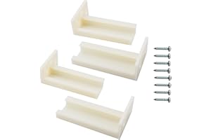 AILLSA R 7265 Drawer Track Back Plate, 3/8 in. x 1 in., Plastic, Left and Right, Beige (2 Pair)