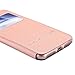 iPhone 8 Plus Case, iPhone 7 Plus Case, LONTECT Slim Thin View Window PU Leather Flip Case with Smart Unlock Metal Slide Touch for Apple iPhone 8 Plus /iPhone 7 Plus - Rose Gold