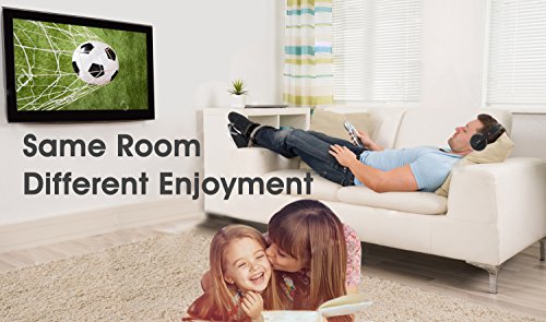 Wireless-TV-Headphones-Jelly-Comb-Over-Ear-Wireless-RF-Headphones-with-Charging-Dock-Volume-Control-for-TV-Cell-Phone-Tablet-PC-DVD-Black