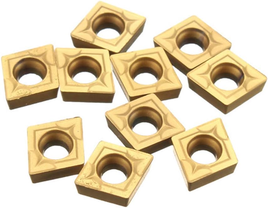 KKmoon 10Pcs Carbide Inserts CCMT060204 US735 CCMT21.51 CNC Lathe Insert Blade for Steel/Stainless Steel