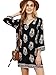 Floerns Women's Bohemian Neck Tie Floral Print Ethnic Style Shift Dress Black S