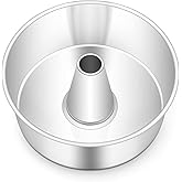 TeamFar 10inch Angel Food Cake Pan, Stainless Steel Cake Pan with Tube, Healthy & Non-toxic, Sturdy & One-Piece, Mirror Finish & Dishwasher Safe