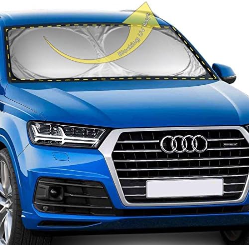 Fuleadture Car Windshield Sun Shade - Blocks UV Rays Sun Visor Protector, Foldable Car Front Window Sunshades to Keep Your Vehicle Cool for SUV, Trucks and Vans (59 x 28 inches)