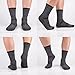 YingDi Men's Women's Merino Wool Cushion Hiking Crew Socks - Pack of 3 pairs Charcoal Black