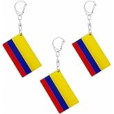 BQTBQT Colombia Flag Keychain Colombiana Flags Key Chains Men and Women Style - Double Sided Acrylic D Shape Chains Car Key chain Gifts Decoration (3 Pcs)