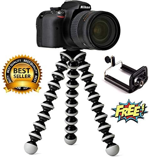Home Sansar HS Mini Tripod for Mobile Phone with Universal Monopod Mount Adapter (10-inch, White and Black)