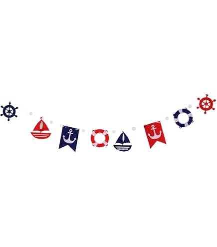 LOVENJOY Ghirlanda Nautica Con Bandierine - 3,3 Metri, 12 Gagliardetti In Cotone 100% - Tema Pirata E Nave Per Compleanno E Baby Shower