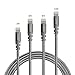 LANTO Cable Charger Cable 4Pack (10FT 6FT 6FT 3FT) Nylon Braided Fast Charging Cord for X/8/8 Plus/7/7 Plus/6/6 Plus/6s/6s Plus/5/5s/5c/SE/ (Gray)
