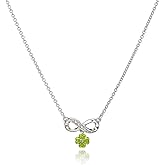 Psycheer Infinity Lucky Clover Necklace for Women - Handmade Adjustable 925 Silver Plated Enamel Jewelry,Back to School,Christmas Birthday Gift for Daughter Mom Wife Sister Graduation Gift