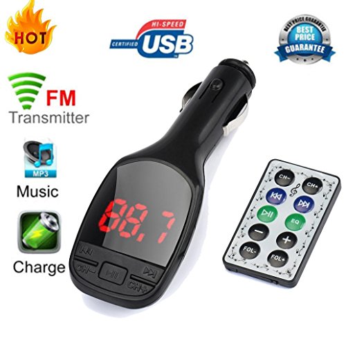 Dressffe Wireless MP3 Player Auto FM Transmitter Modulator LCD Car Kit USB Charger SD MMC - Thumbnail 5