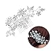 Pixnor Hair Pin Bridal Hair Comb for Wedding Crystal Rhinestones Pearls Decor(Silver)