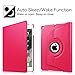 Fintie Case for iPad 9.7 2018 2017 / iPad Air 2 / iPad Air - 360 Degree Rotating Protective Stand Cover with Auto Sleep Wake for iPad 9.7 inch (6th Gen, 5th Gen) / iPad Air 2 / iPad Air, Magenta