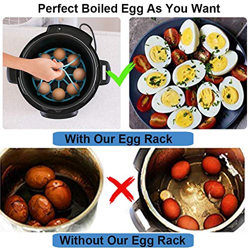 Pressure Cooker Sling[Upgrade Version]Silicone Bakeware Sling for Instant Pot 6 Qt/8 Qt,Silicone Steamer with Handles Compatible with Other Brand Multi-Function Cookers(Blue) - Thumbnail 3