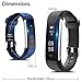 Fitness Tracker, Coffea C2 Activity Wristband : Bluetooth Wireless Smart Bracelet, Waterproof Pedometer Activity Tracker Watch with Replacement Band for IOS & Android Smartphone (Blue+Black strap)