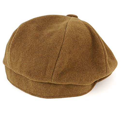 Armycrew Men's Oversize XXL Wool 8 Quarter Satin Lined Winter Newsboy Cap - Camel - 2XL - Thumbnail 2