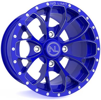No Limit AL5608TB 14x6 Venom ATV Wheel in Tracer Bullet Style for Polaris - Voo Doo Blue