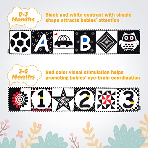 SYNARRY Black and White Baby Book, High Contrast Baby Toys for Newborn