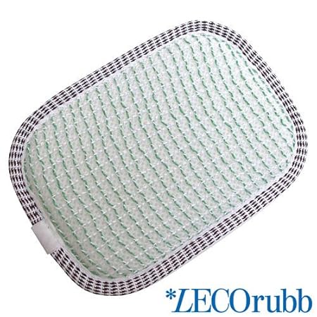LECOrubb Massageschwamm, Peelingschwamm für sanftes, intensives Peeling der Haut, Grün