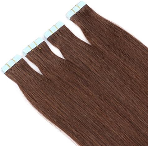 OCEANE HAIR 50g Tape In Human Hair Extensions Brazilian Human Hair Tape Extensions Skin Weft Hair Extensions Human Tape Hair Extensions (20", 4#)