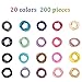 Whaline 200PCS Baby Hair Ties, Multicolor Hair Bands No Crease Hair Elastics Small Ponytail Holders Hair Accessories for Kids Girls Infants Toddlers, 2.5cm in Diameter (20 Colors, 2mm in Thickness)
