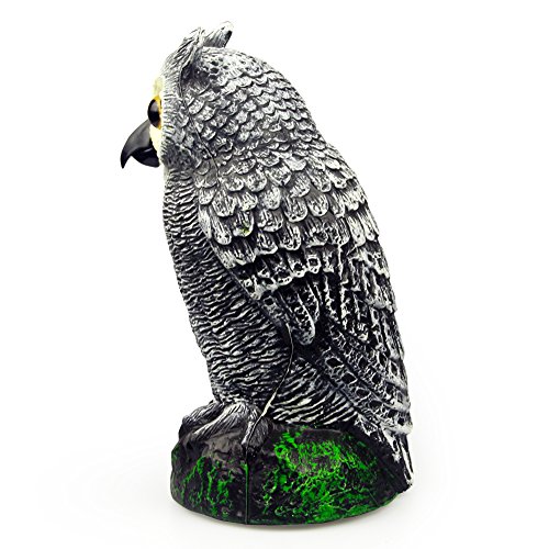 SCHOME Small Scarecrow Fake Owl Decoy Garden Defense Owl Bird Pest