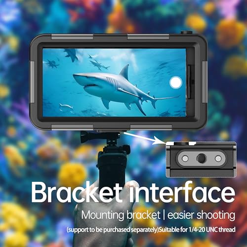 Ezanmull Underwater Diving Case for iPhone 16/15/14/13/12/11 Pro Max/XR/XS/X & More, Professional Protection [15m/50ft], Waterproof Case for Snorkelling, Surfing, Photos & Videos (Black/Teal)