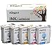 Kingjet 940XL Ink Cartridges High Yield Remanufactured Replacement 5 Pack Compatible with Officejet Pro 8000, 8500, 8500a Series Printer (2Black 1Cyan 1Magenta 1Yellow)