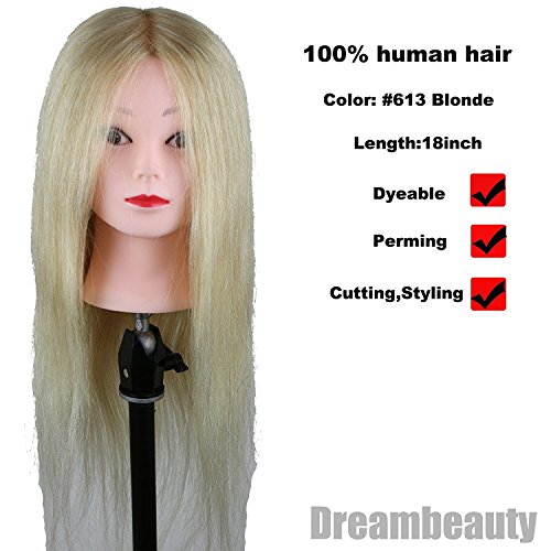 Dreambeauty hairdressing training heads 100% real human…