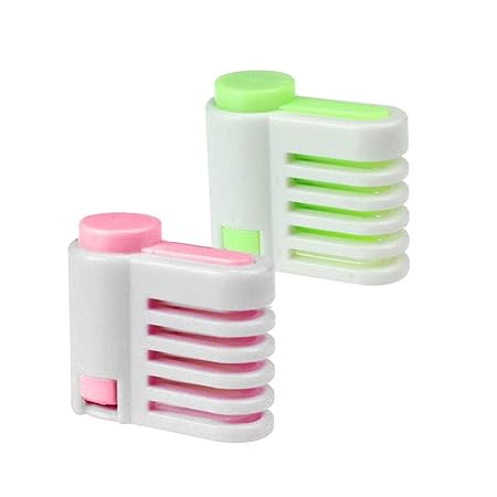 Lomsarsh 2 Stücke Auch Kuchen Schneiden Leveler Brotschneider Durable Backen Küchenwerkzeuge ?1 * grün ? 1 * rosa