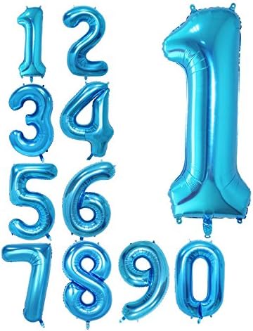 40 Inch Blue Foil Balloons Number 1,Number Balloons for Party