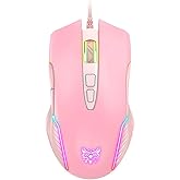 SIMGAL RGB Gaming Mouse Wired, USB Optical Computer Mice with RGB Backlit, 6 Adjustable DPI Up to 6400, Ergonomic Gamer Lapto