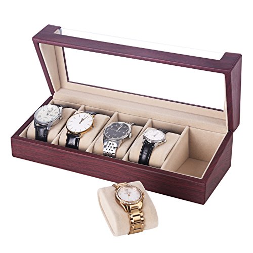 Songmics father s day watch box 5 slots watch organizer…