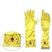 8 Pcs Girls Belle Princess Crystal Dress up with Gloves Tiara Crown Wand Ring Earring and Necklaces (Yellow)